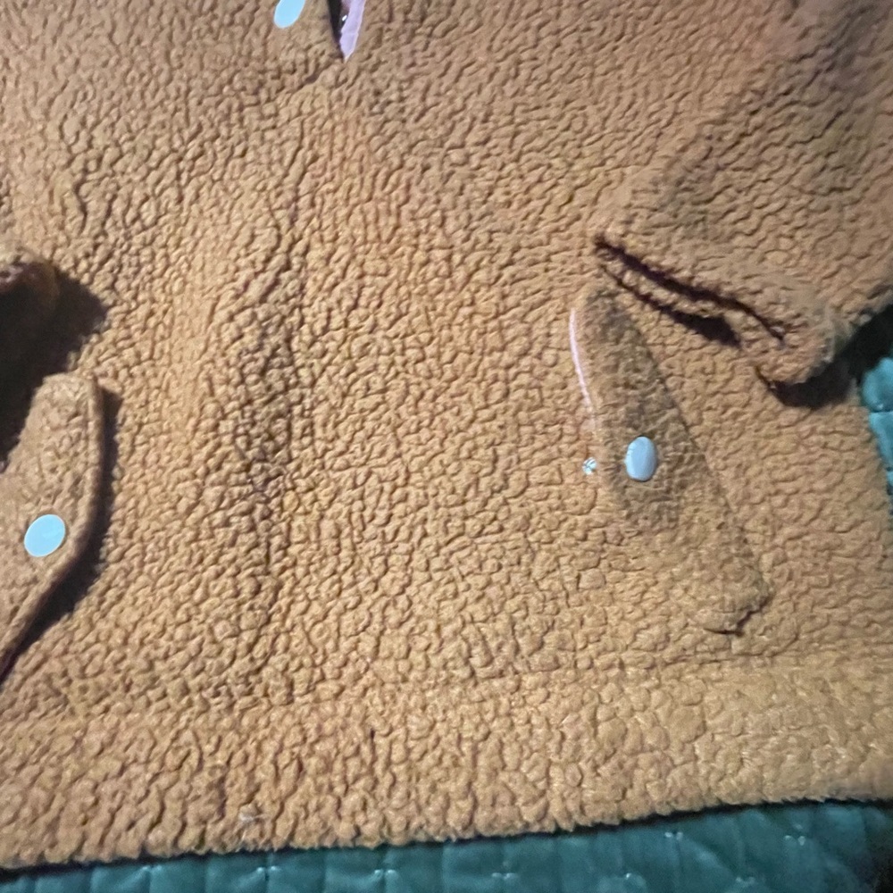 J. Crew vintage fleece tan pink pullover size small - Picture 2 of 8